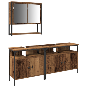 Gabinete para Lavabo de Baño con Lavabo Incorporado Madera Vieja Madera Ingenierizada H