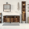 Armario de lavabo con lavabo integrado - Look de madera envejecida 4