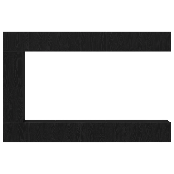 Conjunto de mueble de TV de 7 piezas montado en la pared en madera de roble negra M 5