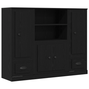 Highboard  Preto Carvalho 132x35.5x103.5 cm Madeira Engenharia H