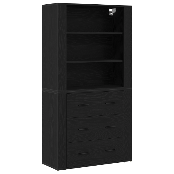 Mueble Alto de Madera de Roble Negro de M 2