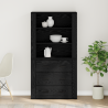 Mueble Alto de Madera de Roble Negro de 4