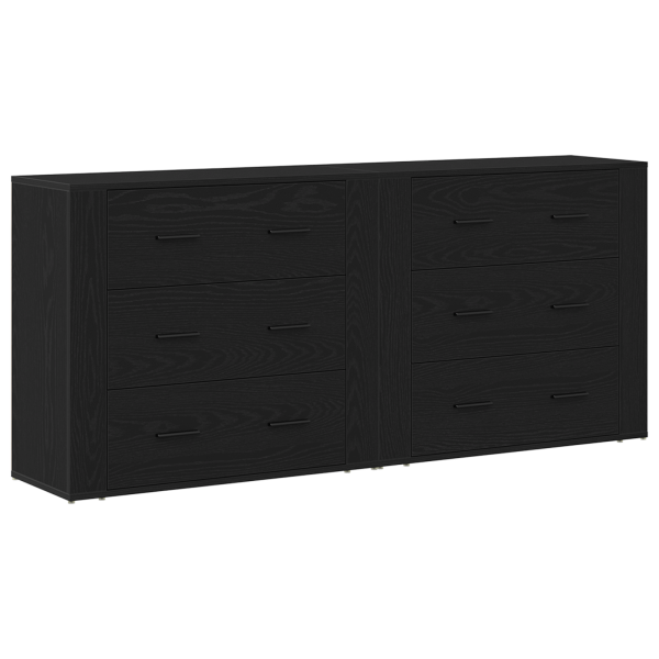 Buffets 2 pcs Carvalho Preto Madeira Engenheirada M 2