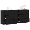 Muebles de Almacenamiento 2 pcs Roble Negro Madera Elaborada 3