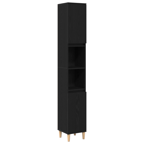 Juego de Gabinetes de Baño de 3 Piezas Roble Negro Madera Elaborada M 5