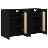 Gabinetes colgados 2 pcs de roble negro de madera de ingeniería 2
