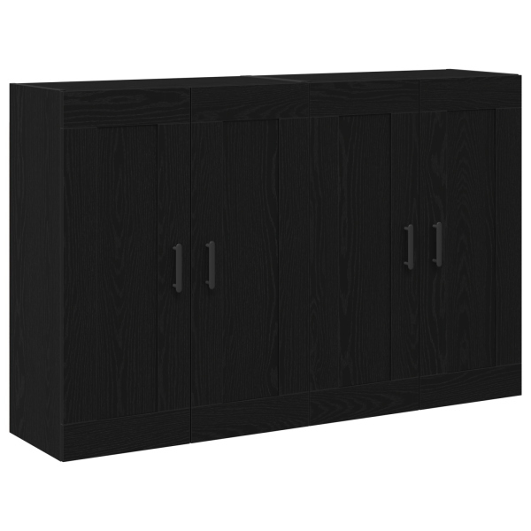 Gabinetes Montados en la Pared 2 pcs Roble Negro Madera Elaborada M 2