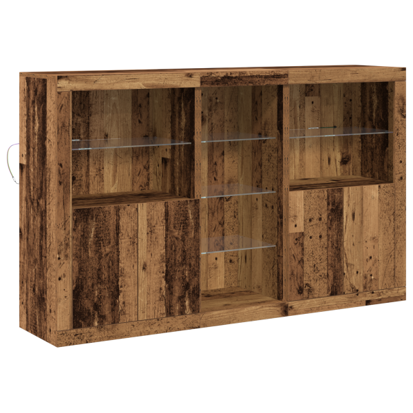Sideboard  com Luzes LED Madeira Velha 162x37x100 cm Madeira Laminada M 2