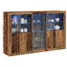 Sideboard con Luces LED Madera Vieja 162x37x100 cm Madera Elaborada 3