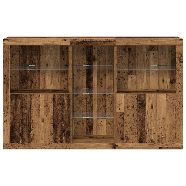 Sideboard  com Luzes LED Madeira Velha 162x37x100 cm Madeira Laminada M 5