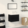 Gabinete de Lavabo  con Jofaina Integrada Roble Negro Madera Engineered 1