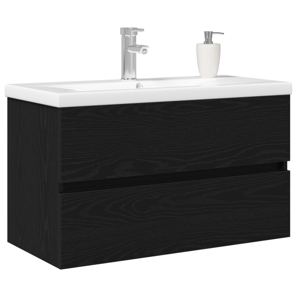 Gabinete para Lavabo  con Lavabo Integrado Roble Negro Madera Ingenierizada M 3
