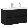 Gabinete para Lavabo  con Lavabo Integrado Roble Negro Madera Ingenierizada 3