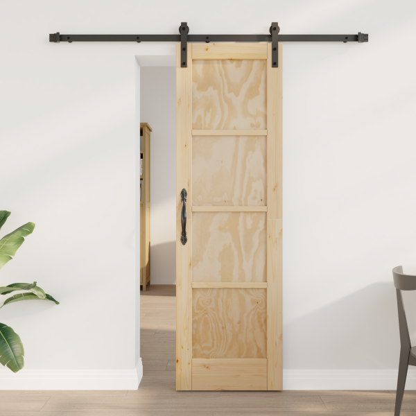 Puerta Deslizante  con Juego de Hardware 61x198.5 cm Madera Maciza de Pino D