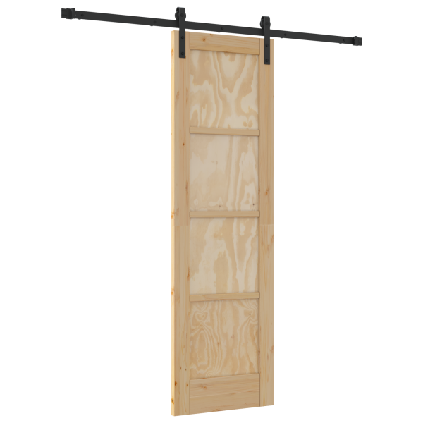 Puerta Deslizante  con Juego de Hardware 61x198.5 cm Madera Maciza de Pino M 2