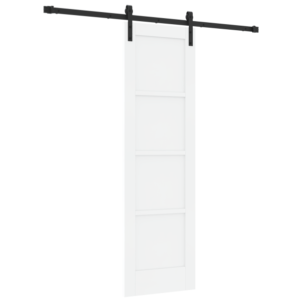 Puerta Corredera con Herrajes Blanca 61x198.5 cm de Madera de Pino M 2