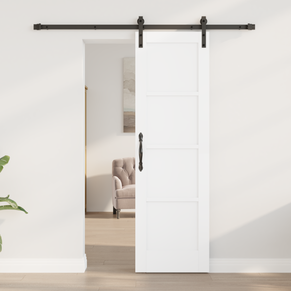 Puerta Corredera con Herrajes Blanca 61x198.5 cm de Madera de Pino M 3