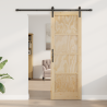Puerta Deslizante  con Juego de Herrajes 73.5x211 cm Madera Maciza de Pino 3