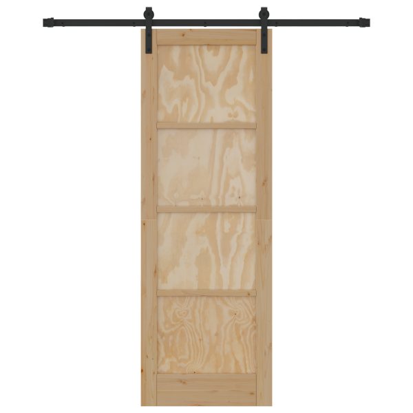 Puerta Deslizante  con Juego de Herrajes 73.5x211 cm Madera Maciza de Pino M 4