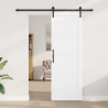 Puerta Deslizante  con Juego de Hardware Blanca 73.5x211 cm Madera Sólida de Pino 3