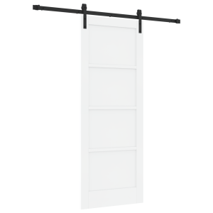 Puerta Deslizante  con Hardware Blanco 78x202 cm de Madera Sólida de Pino H