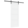 Puerta Deslizante  con Hardware Blanco 78x202 cm de Madera Sólida de Pino 2
