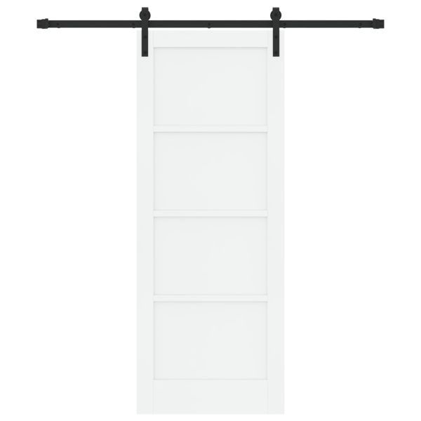 Porta Deslizante  com Kit de Hardware Branca 78x202 cm Madeira Sólida de Pinho M 4