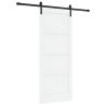 Puerta Deslizante  con Juego de Hardware Blanca 83x202 cm Madera de Pino Macizo 2