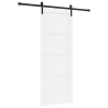 Porta Deslizante  com Conjunto de Hardware Branco 83x211 cm Madeira Sólida de Pinho 2