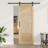 Puerta Corredera  con Juego de Herrajes 83x232 cm de Madera Maciza de Pino 1