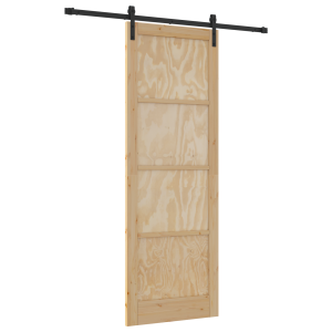 Puerta Corredera  con Juego de Herrajes 83x232 cm de Madera Maciza de Pino H