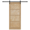 Puerta Deslizante  con Set de Hardware 86x198.5 cm Madera Maciza de Pino 4