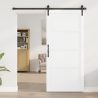 Puerta Deslizante  con Herrajes Blanca 93x202 cm Madera Maciza de Pino 3