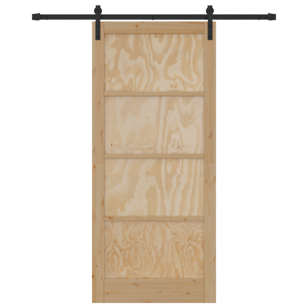 Puerta Deslizante  con Juego de Accesorios 93x211 cm Madera Maciza de Pino M 4