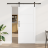 Puerta Deslizante  con Set de Hardware Blanca 93x211 cm Madera Sólida de Pino 1