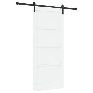 Puerta Deslizante  con Set de Hardware Blanca 93x211 cm Madera Sólida de Pino H