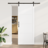 Puerta Deslizante  con Herrajes Blanca 93x232 cm de Madera de Pino Maciza 1