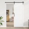 Puerta Deslizante  con Herrajes Blanca 93x232 cm de Madera de Pino Maciza 3