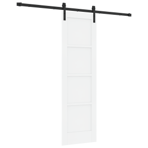 Puerta Corrediza con Set de Hardware Blancas 61x198.5 cm de Madera Maciza de Pino H