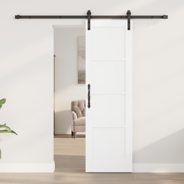 Puerta Corrediza con Set de Hardware Blancas 61x198.5 cm de Madera Maciza de Pino M 3