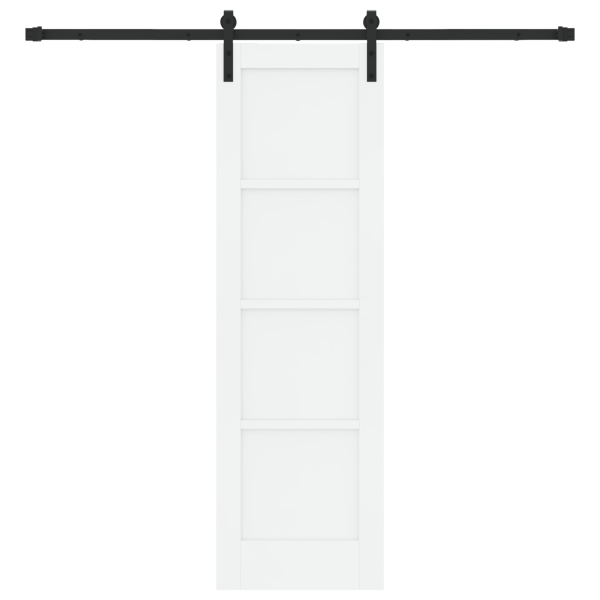 Porta Deslizante  com Conjunto de Ferragens Branca 61x198.5 cm Madeira Sólida de Pinus M 4