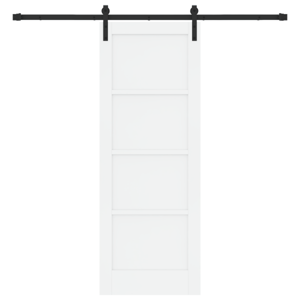 Puerta Deslizante  con Juego de Accesorios Blanca 73.5x198.5 cm de Madera Maciza de Pino M 4