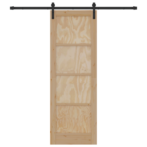 Puerta Corrediza con Juego de Herrajes 73.5x211 cm Madera Maciza de Pino M 4