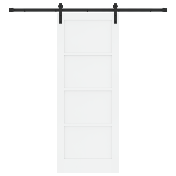 Porta Deslizante  com Conjunto de Ferragens Branca 78x202 cm Madeira Maciça de Pinus M 4