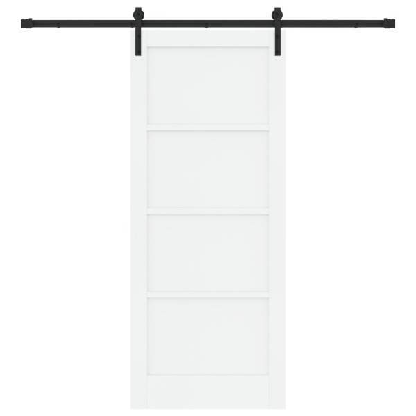 Puerta Deslizante  blanca 83x202 cm de madera maciza de pino con juego de herrajes M 4