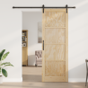 Puerta Corrediza con Juego de Hardware 83x232 cm Madera Maciza de Pino 3