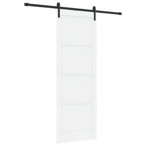 Porta Deslizante  com Conjunto de Hardware Branco 83x232 cm de Madeira Sólida de Pinheiro H