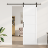 Puerta Deslizante  con Herrajes Blanca 83x232 cm de Madera Maciza de Pino 3