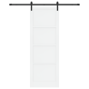Porta Deslizante  com Conjunto de Hardware Branco 83x232 cm de Madeira Sólida de Pinheiro 4