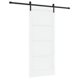 Puerta Deslizante  con Set de Hardware Blanca 86x198.5 cm Madera Maciza de Pino H